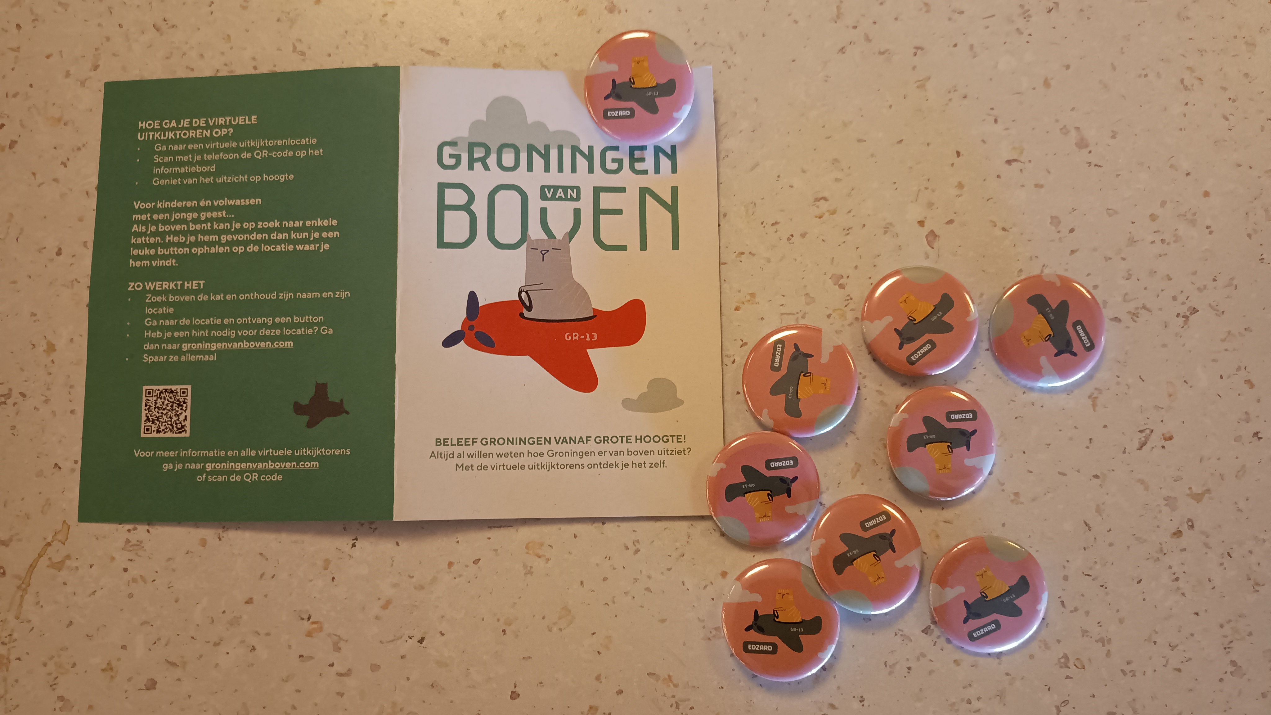 Buttons met de kat Edzard